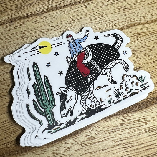 Armadillo Cowboy Sticker Decal