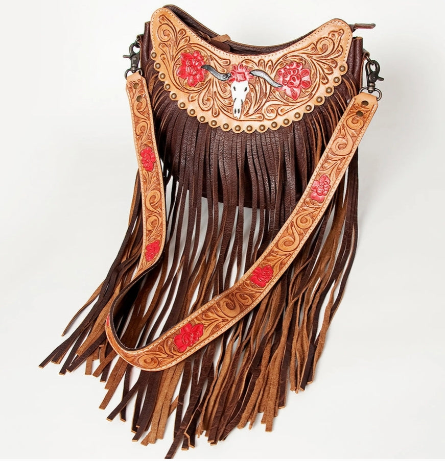 Hobo Hand Tooled Genuine Western Leather Women Bag