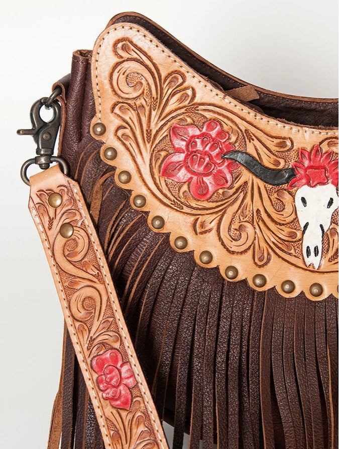 Hobo Hand Tooled Genuine Western Leather Women Bag