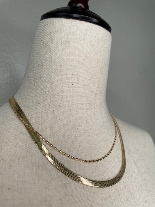 Gold Double Chain Necklace