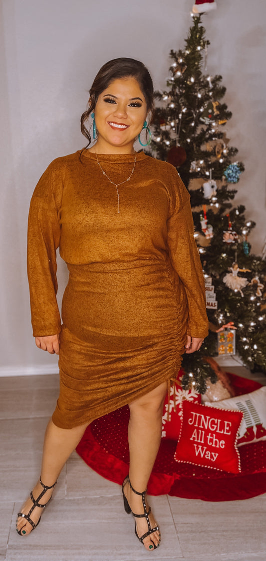 Chocolate Brown Skirt Dress (PLUS)