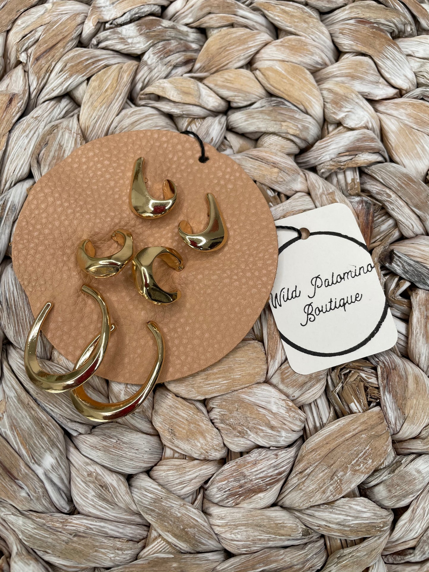 Assorted Metallic Open Hoop Earrings Set