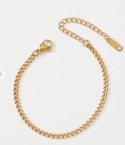 Gold Plated Basic Thin Chain Bracelet