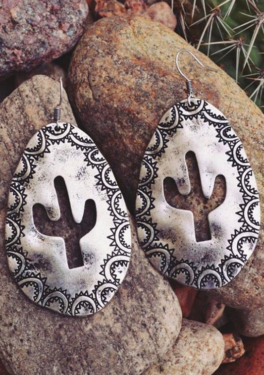 Hollow Out Cactus Drop Earrings