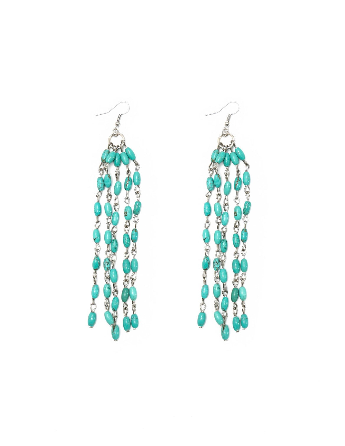 5” Green Beaded Tassel Earring