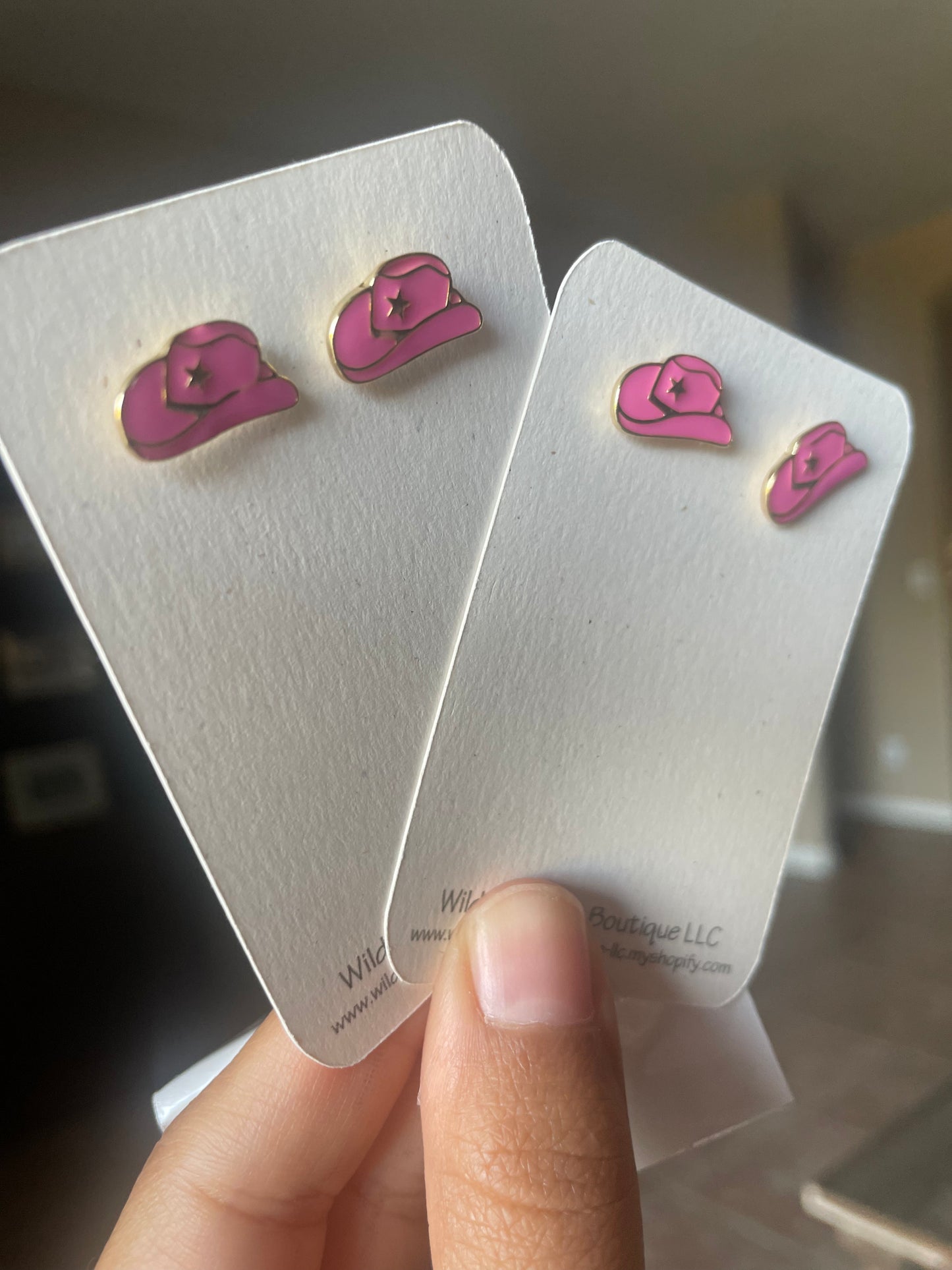 Cowboy hat stud earrings